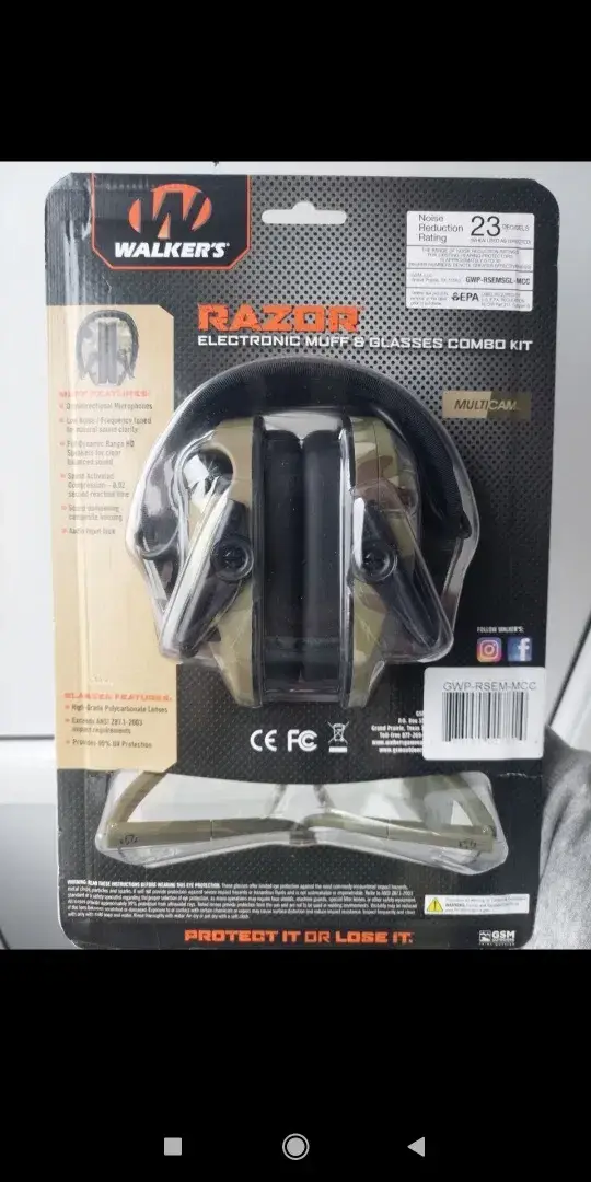 Комплект активних навушників walker's razor з балістичними окулярами Glasses Combo Kit оригінал USA - Зображення 3