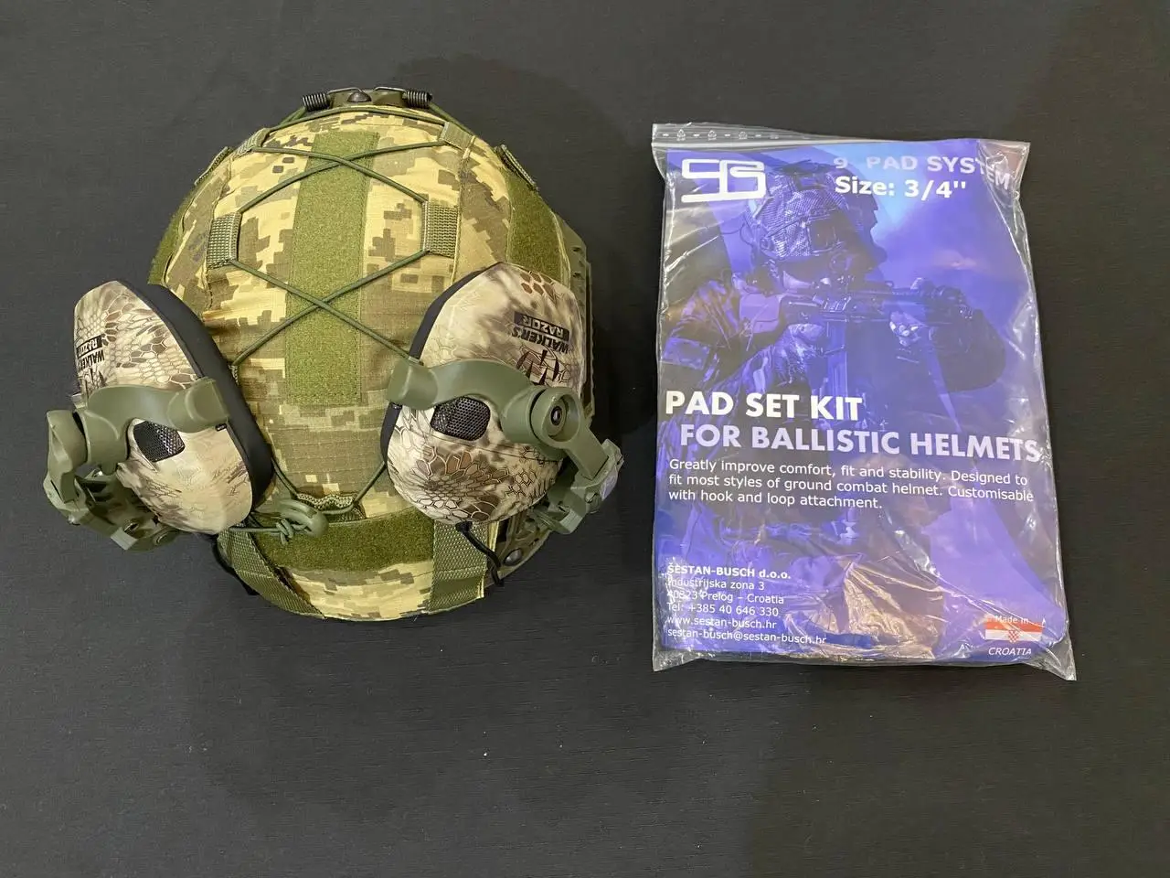 Комплект шолом кевларовий 3А Sestan Busch BK-ACH-HC оригінал + навушники Walkers Razor - Зображення 5